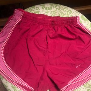 XS Pink gingham NIKE athletic shorts